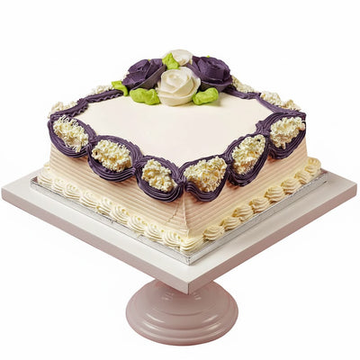 Square Rose Rendezvous Vanilla Cake