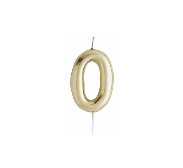 GOLD NUMBER '0' CANDLE