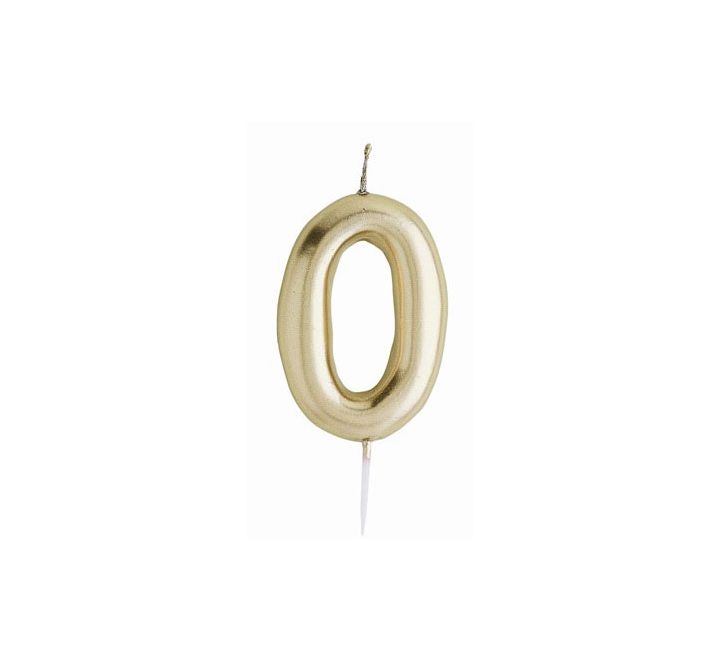 GOLD NUMBER '0' CANDLE