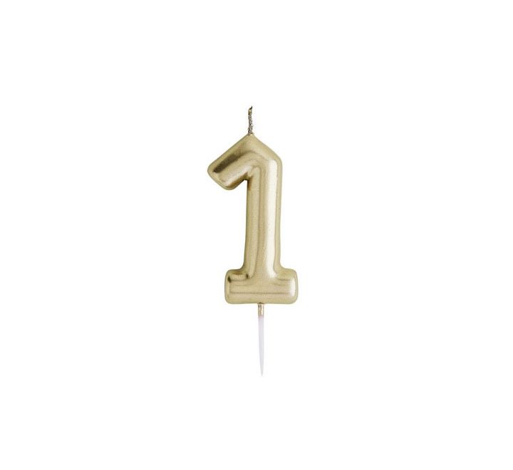 GOLD NUMBER '1' CANDLE