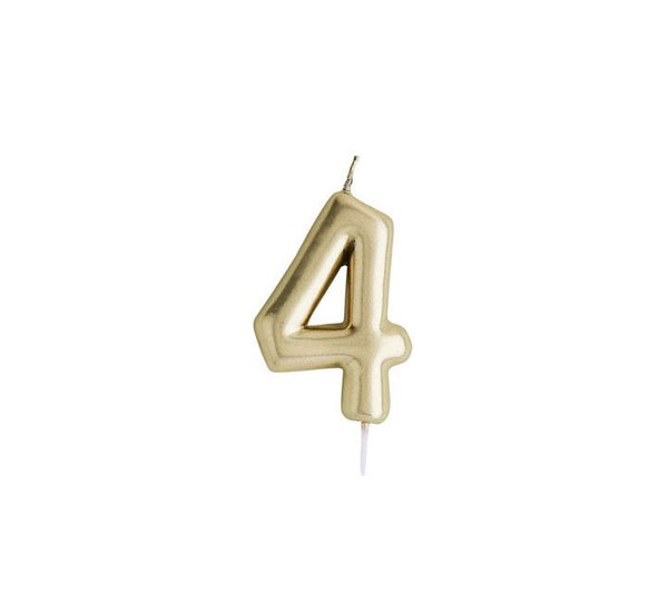 GOLD NUMBER '4' CANDLE