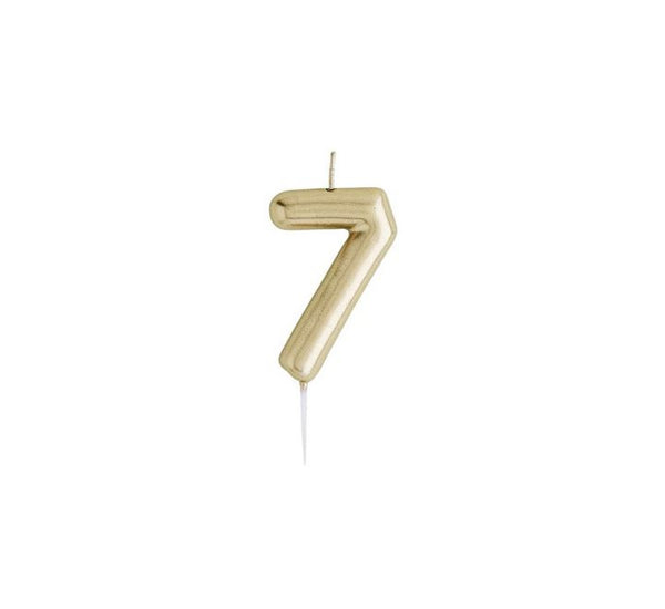 GOLD NUMBER '7' CANDLE