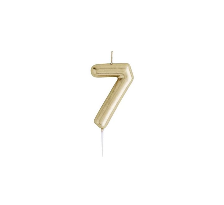 GOLD NUMBER '7' CANDLE