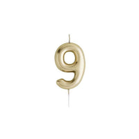 GOLD NUMBER '9' CANDLE