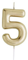 GOLD NUMBER '5' CANDLE