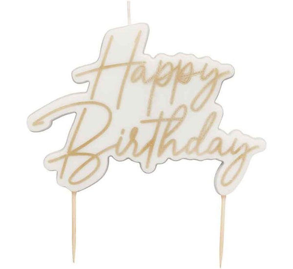 GOLD HAPPY BIRTHDAY CANDLE