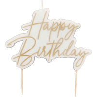 GOLD HAPPY BIRTHDAY CANDLE