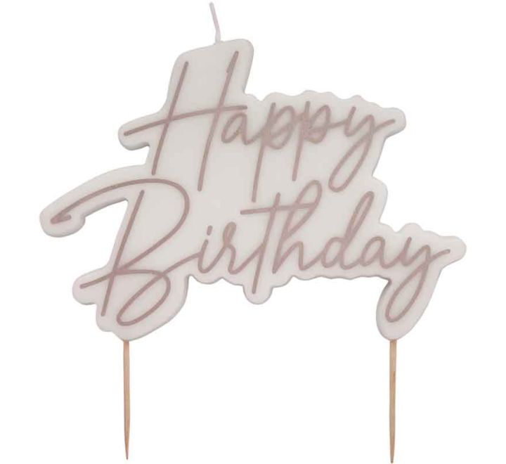 ROSE GOLD HAPPY BIRTHDAY CANDLE