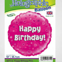 18IN HAPPY BDAY PINK FOIL BALLOON