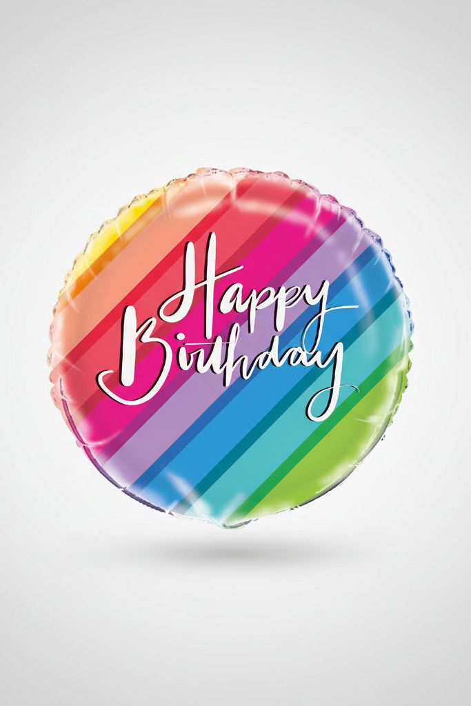 18in BALLOONS & RAINBOW BDAY FOIL BALLOON