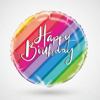 18in BALLOONS & RAINBOW BDAY FOIL BALLOON