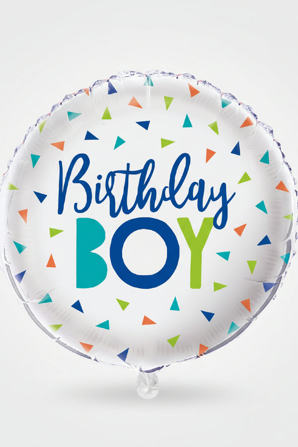 18in CONFETTI BIRTHDAY BOY FOIL BALLOON