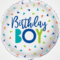 18in CONFETTI BIRTHDAY BOY FOIL BALLOON