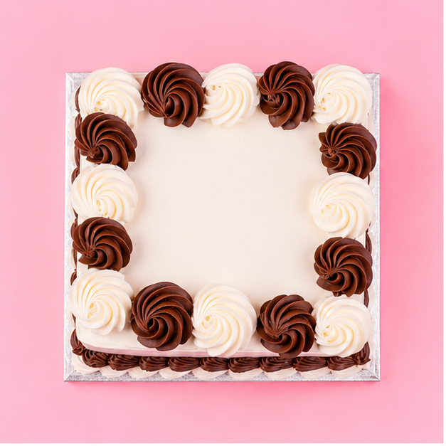 Square  Vanilla Fusion Cake