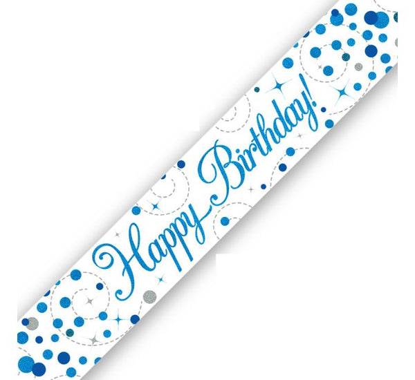 9FT BIRTHDAY BLUE SPARKLING FIZZ BANNER