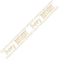 9ft HAPPY BIRTHDAY CONFETTI GOLD FOIL BANNER