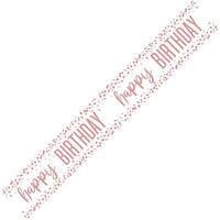 9ft HAPPY BIRTHDAY CONFETTI ROSE GOLD FOIL BANNER