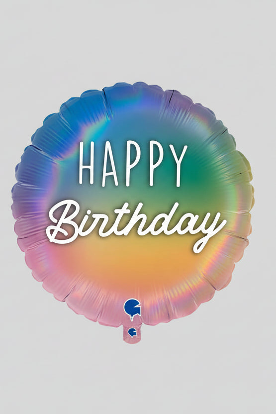 18in HAPPY B-DAY COLOURFUL RAINBOW FOIL BALLOON