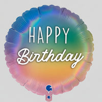 18in HAPPY B-DAY COLOURFUL RAINBOW FOIL BALLOON