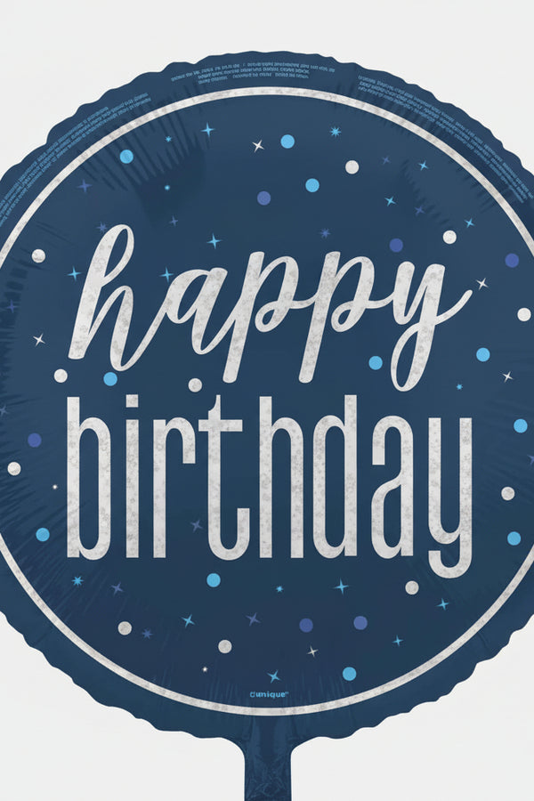 18in GLITZ BLUE HAPPY BIRTHDAY FOIL BALLOON