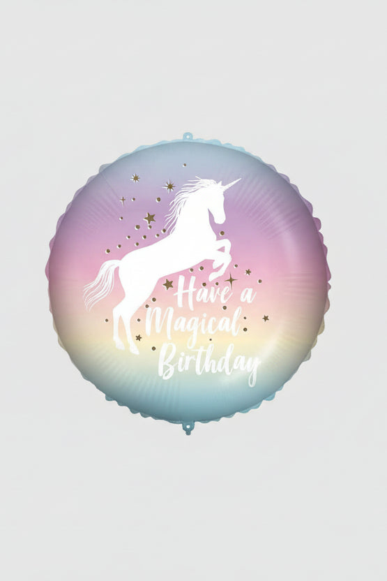 18in MAGICAL BIRTHDAY UNICORN FOIL BALLOON