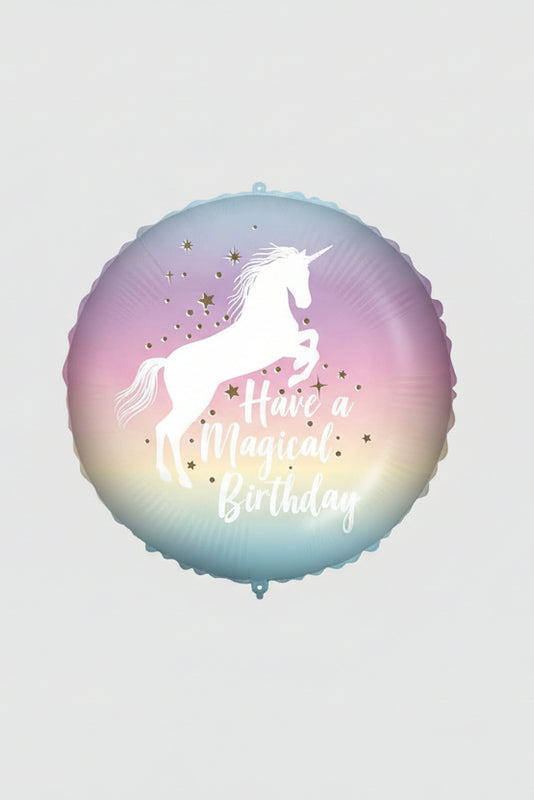 18in MAGICAL BIRTHDAY UNICORN FOIL BALLOON