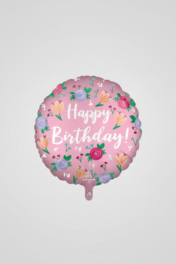 18in HAPPY BIRTHDAY PEONY FOIL BALLOON
