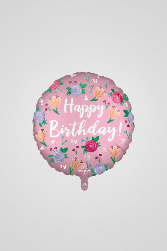 18in HAPPY BIRTHDAY PEONY FOIL BALLOON