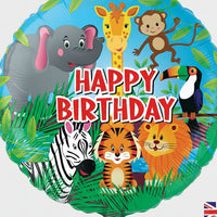18in JUNGLE HAPPY BIRTHDAY FOIL BALLOON