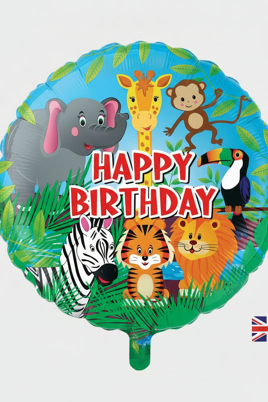 18in JUNGLE HAPPY BIRTHDAY FOIL BALLOON