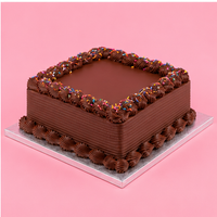 Square Chocolate Sprinkles Cake