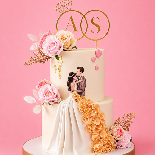 Hand-Painted Wedding Cake