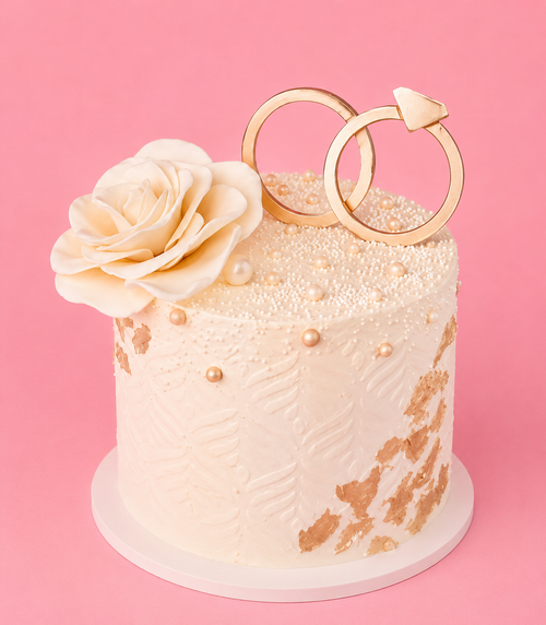 Blush & Gold Ring Cake
