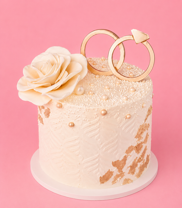 Blush & Gold Ring Cake