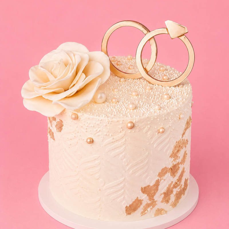Blush & Gold Ring Cake