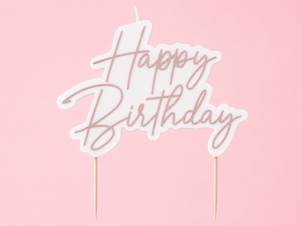 ROSE GOLD HAPPY BIRTHDAY CANDLE