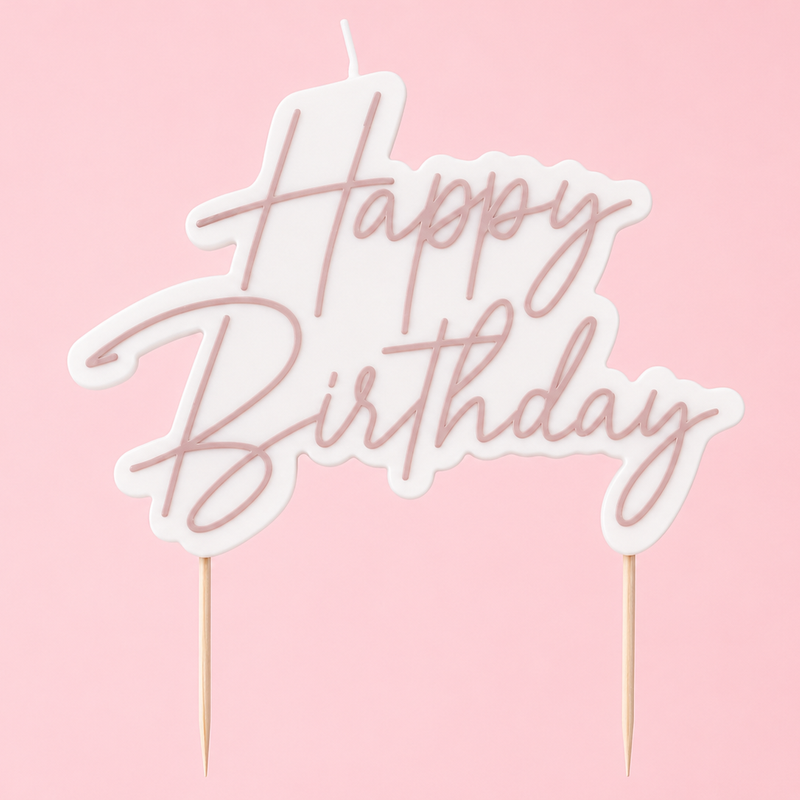 ROSE GOLD HAPPY BIRTHDAY CANDLE