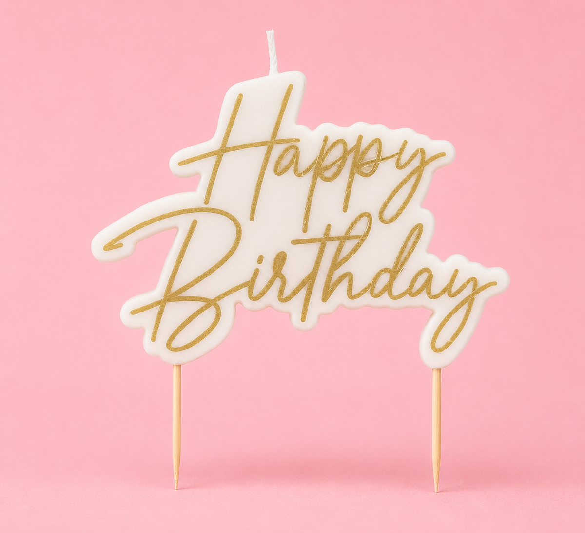 GOLD HAPPY BIRTHDAY CANDLE