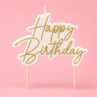 GOLD HAPPY BIRTHDAY CANDLE
