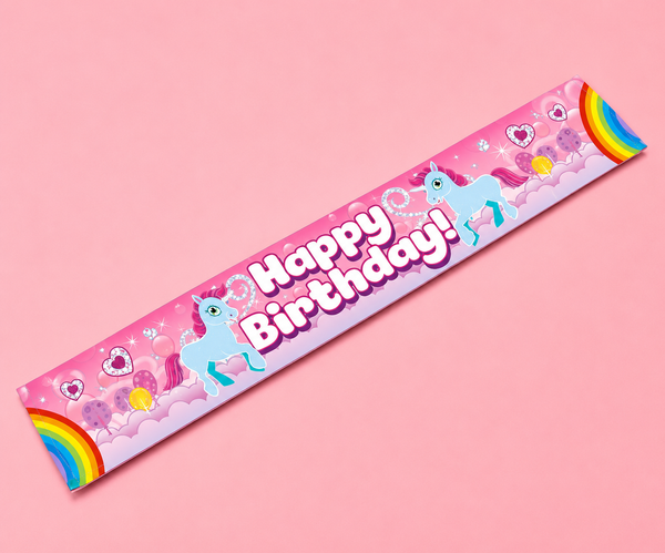 9FT RAINBOW UNICORN HOLO BANNER