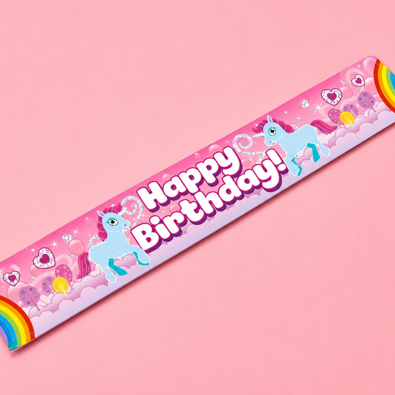 9FT RAINBOW UNICORN HOLO BANNER