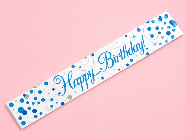 9FT BIRTHDAY BLUE SPARKLING FIZZ BANNER