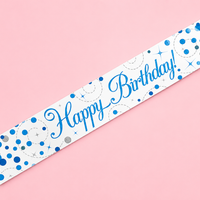 9FT BIRTHDAY BLUE SPARKLING FIZZ BANNER
