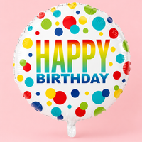 18in RAINBOW SPOTS BIRTHDAY FOIL BALLOON