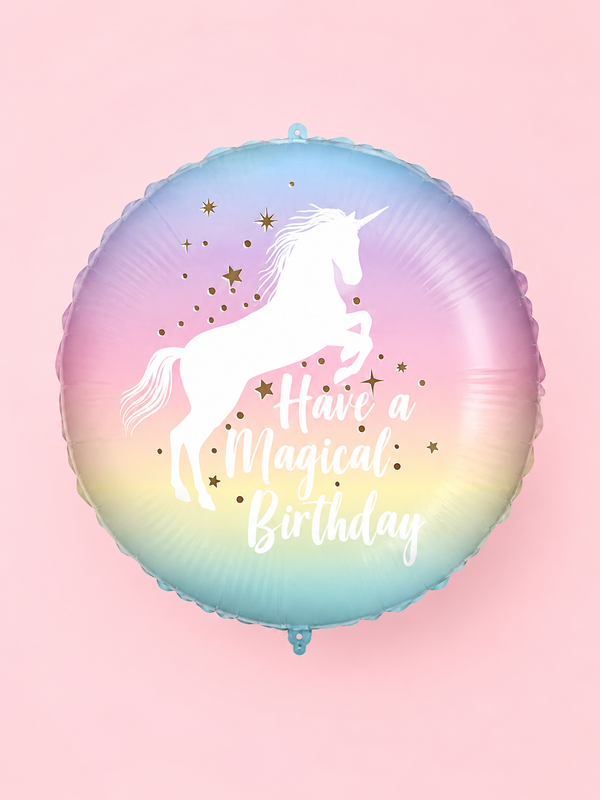 18in MAGICAL BIRTHDAY UNICORN FOIL BALLOON