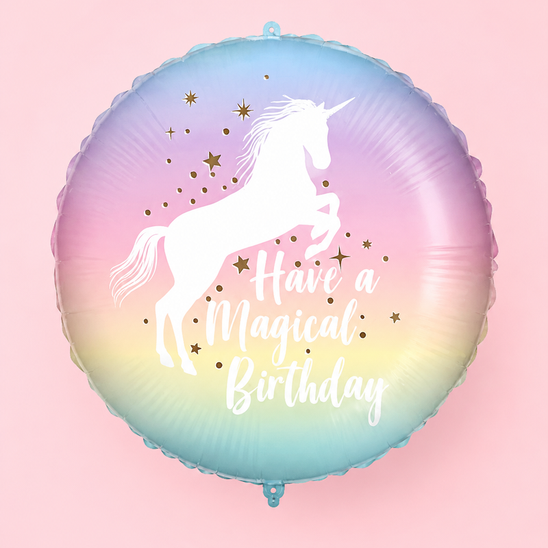 18in MAGICAL BIRTHDAY UNICORN FOIL BALLOON
