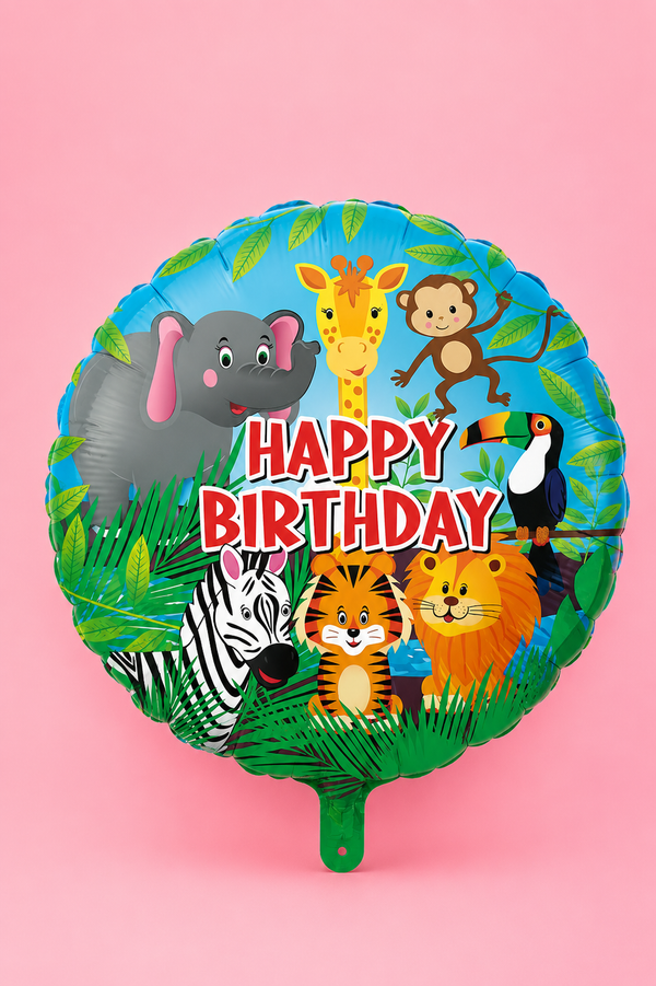 18in JUNGLE HAPPY BIRTHDAY FOIL BALLOON