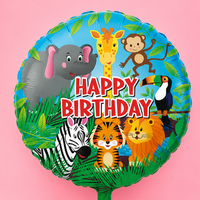 18in JUNGLE HAPPY BIRTHDAY FOIL BALLOON