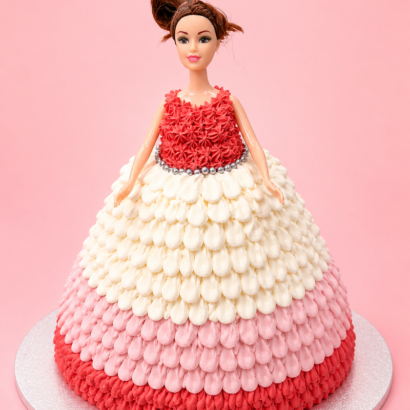 Pink Ombre Princess Doll Cake
