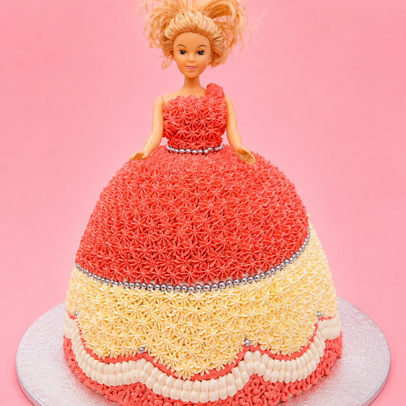 Classic Red Princess Doll Cake